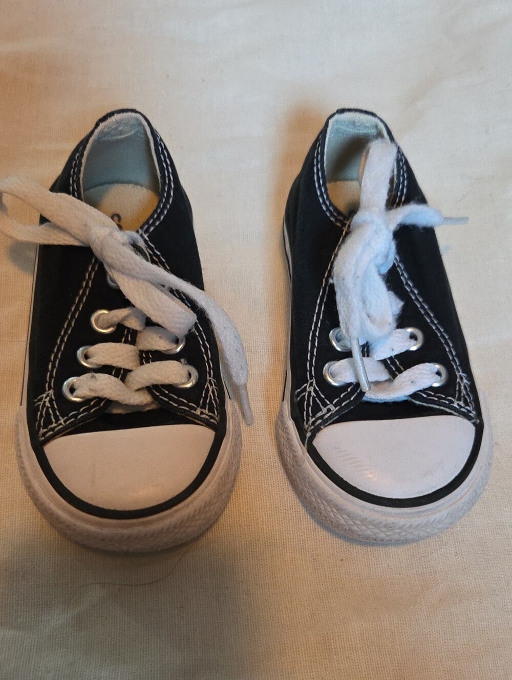Converse Kids Black and White Low-Top Canvas Sneakers